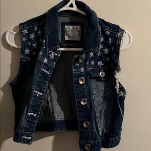 Justice Blue Denim Star Vest